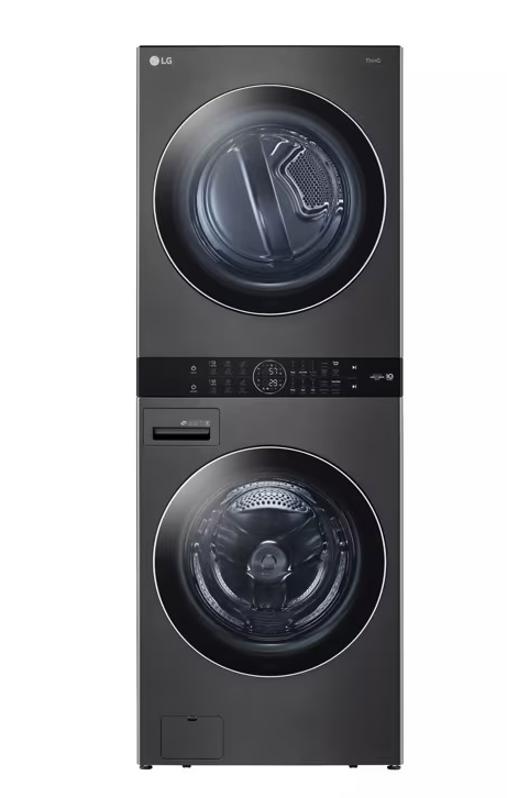 Single Unit Front Load LG WashTower with Center Control Washer and Electric Dryer