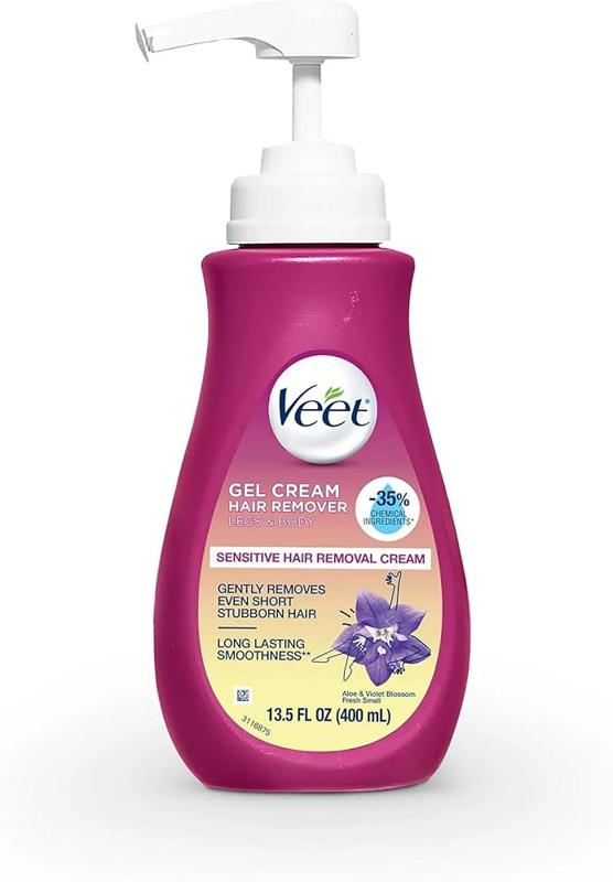 Veet Gel Hair Removal Cream Sensitive on a white background.