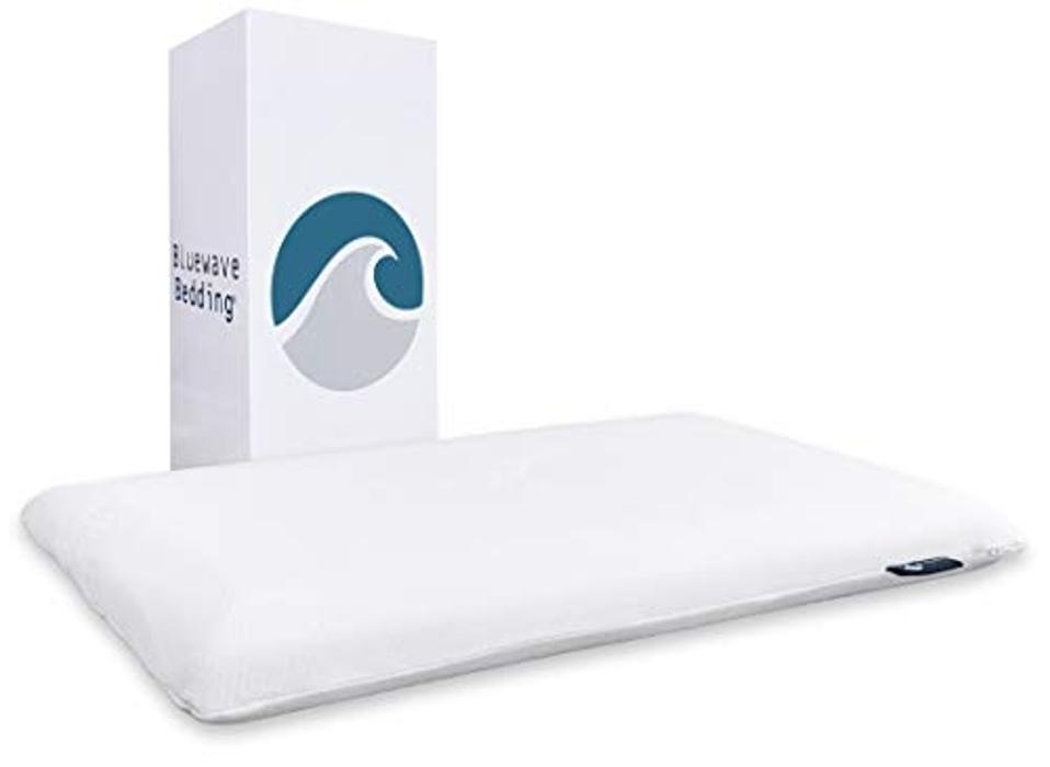 The Bluewave Bedding Hyper Slim Gel Memory Foam Pillow against a white background.