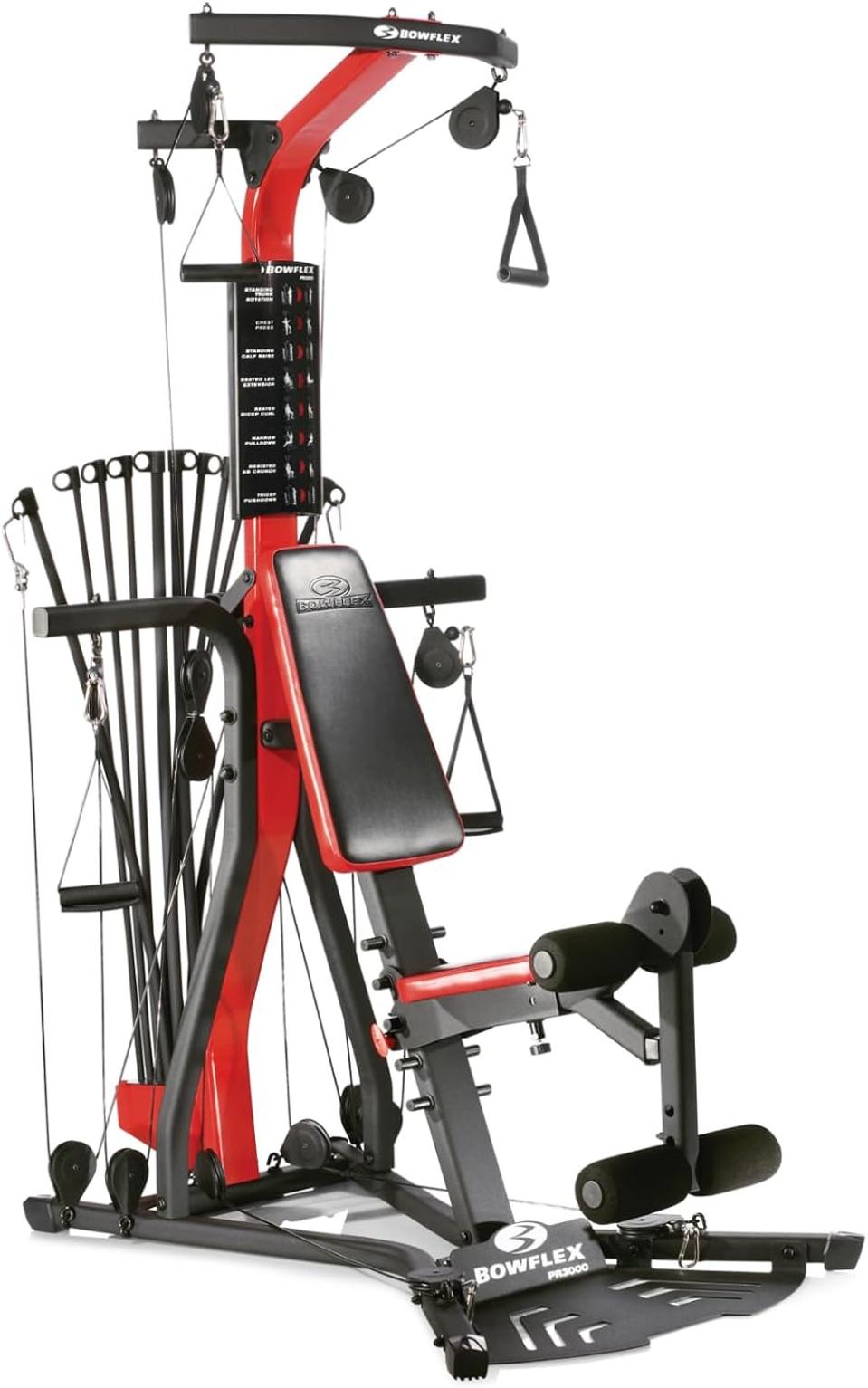 BowFlex PR3000 Home Gym in red on a white background