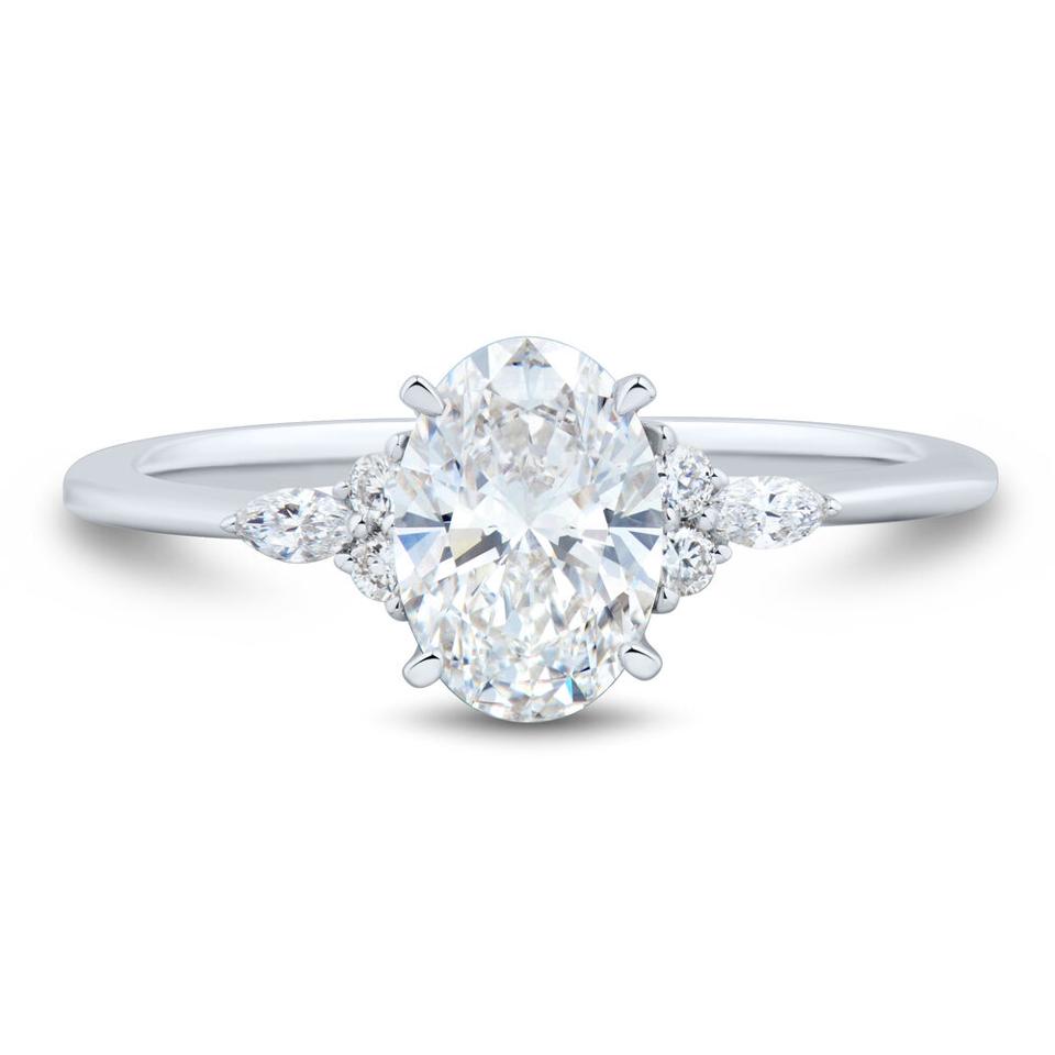 Product shot of Helzberg Diamonds Light Heart Engagement Ring in white gold.