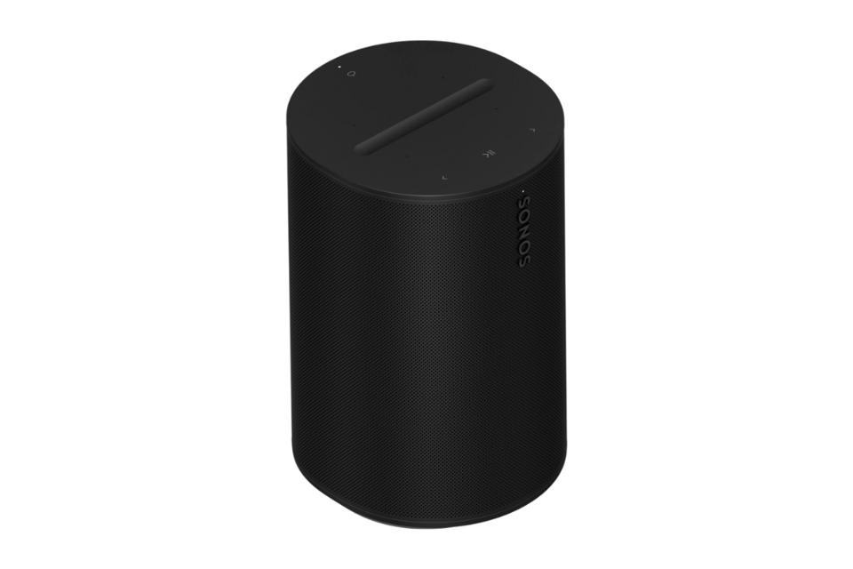 Sonos Era 100 in black on a white background