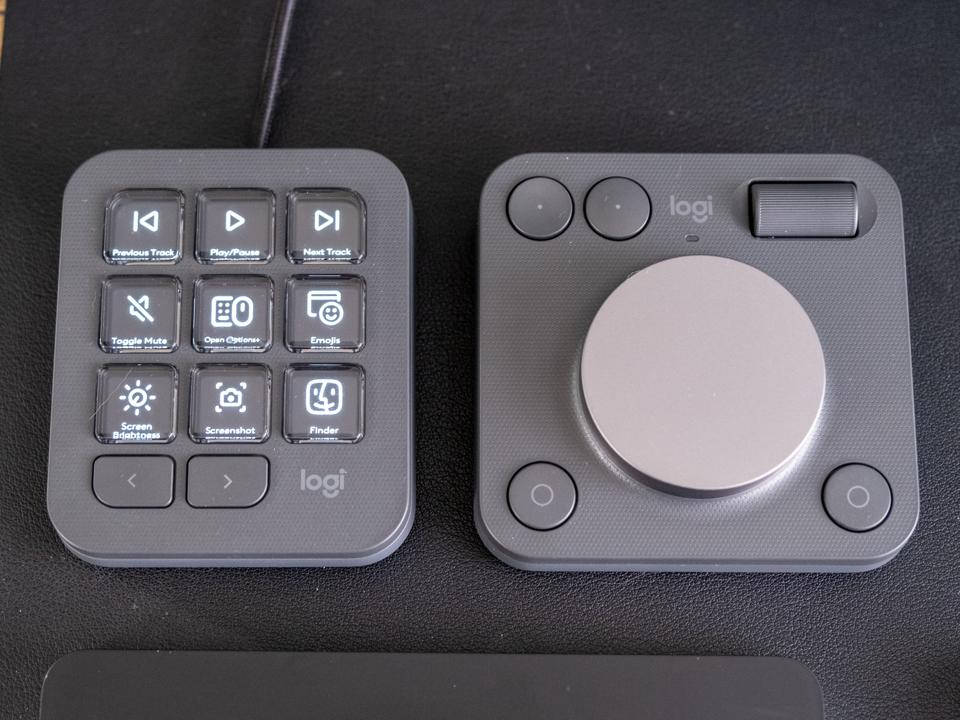 Logitech MX Creative Console on a black desktop