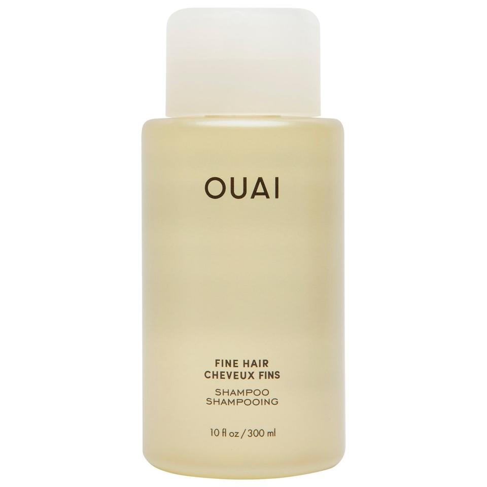 Ouai Fine Hair Shampoo on white background.