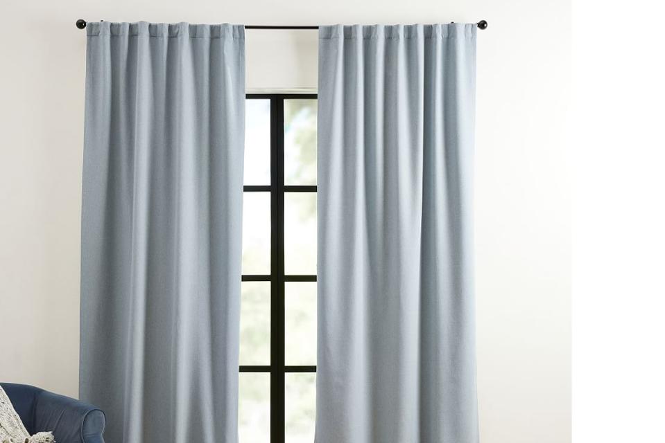 Pottery Barn Peace & Quiet Noise-Reducing Blackout Curtain in chambray