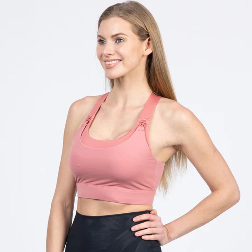 Sweat & Milk Venice High Impact Full Coverage Nursing Sports Bra in Peach Blossom