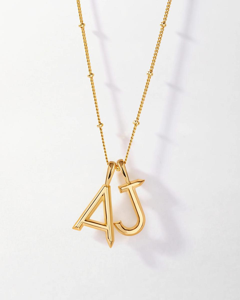 Edge of Ember Double Initial Necklace