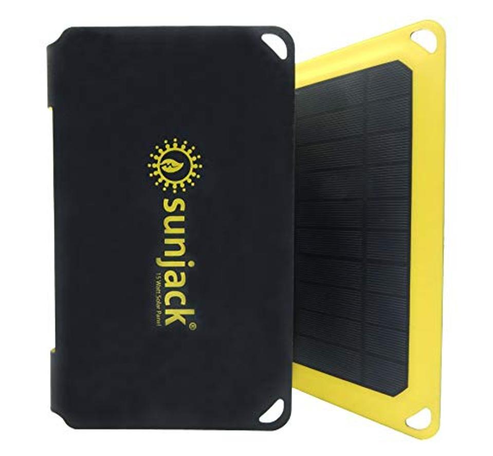 SunJack 15W Solar Charger Portable Solar Panel with USB for Cell Phones, Tablets for Backpacking, Camping, Hiking and More