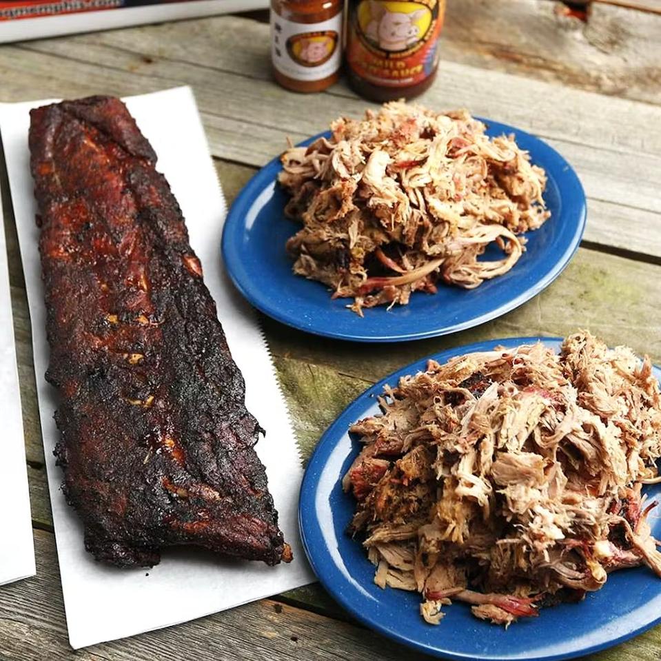 Goldbelly subscription BBQ food on table