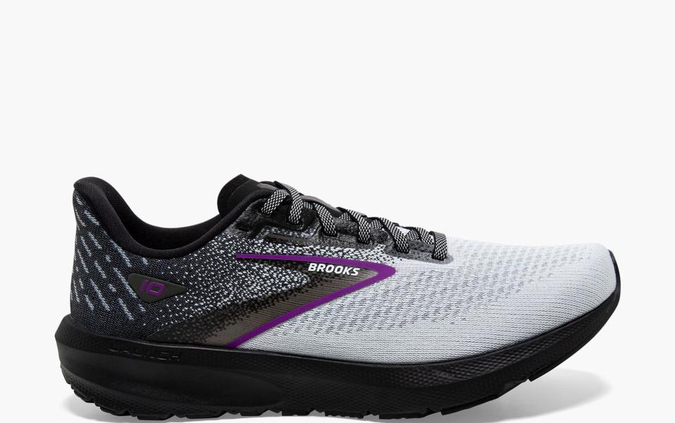 Brooks Women’s Launch 10 Neutral Running Shoe in Black/White/Violet