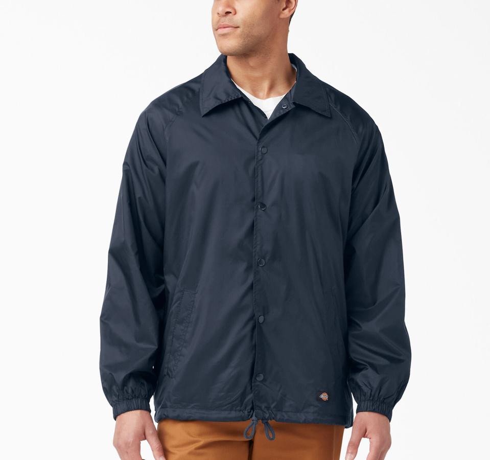 Dickies Men's Snap Front Nylon Jacket, Dark Navy, Large