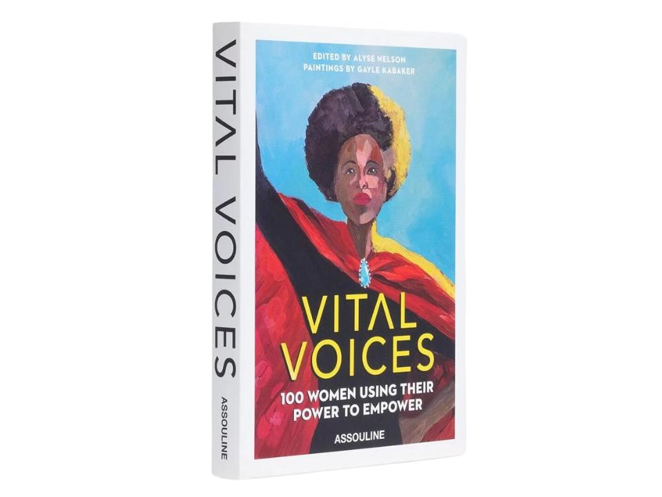 Assouline vital voices coffee table book on white background