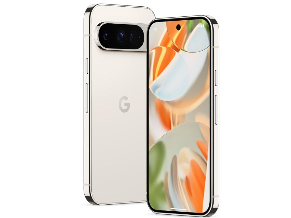 Google Pixel 9 Pro in porcelain on a white background