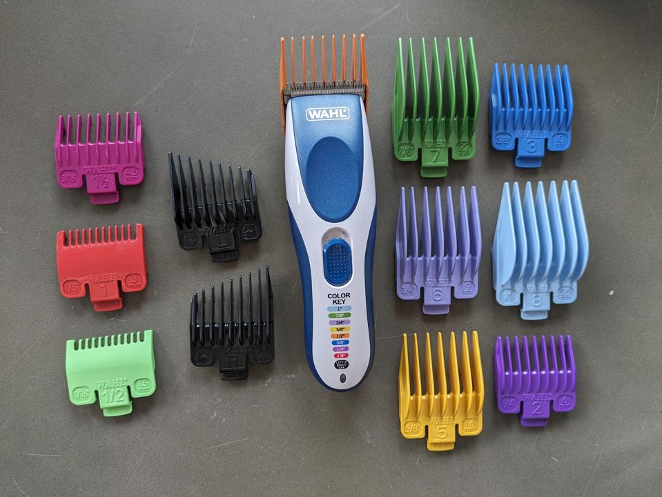 Wahl Color Pro Cordless surrounded by colored guards