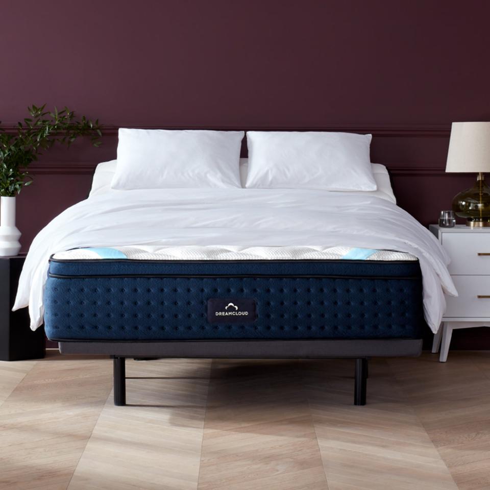 DreamCloud Hybrid King Mattress in a bedroom