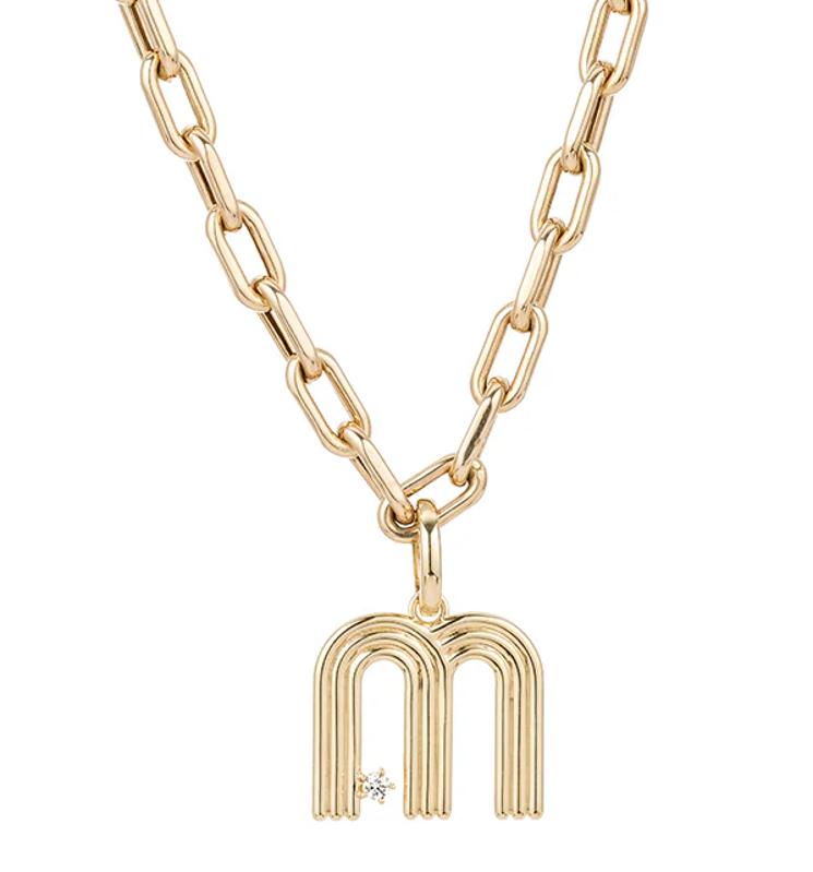 Adina Reyter Initial Diamond Pendant Necklace