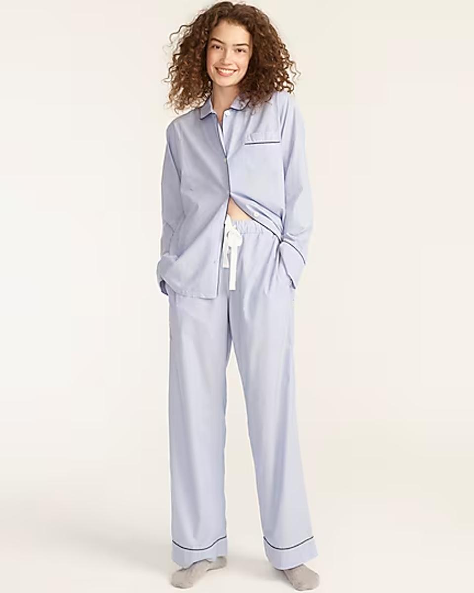 J.Crew End-On-End Cotton Long Sleeve Pajama Set