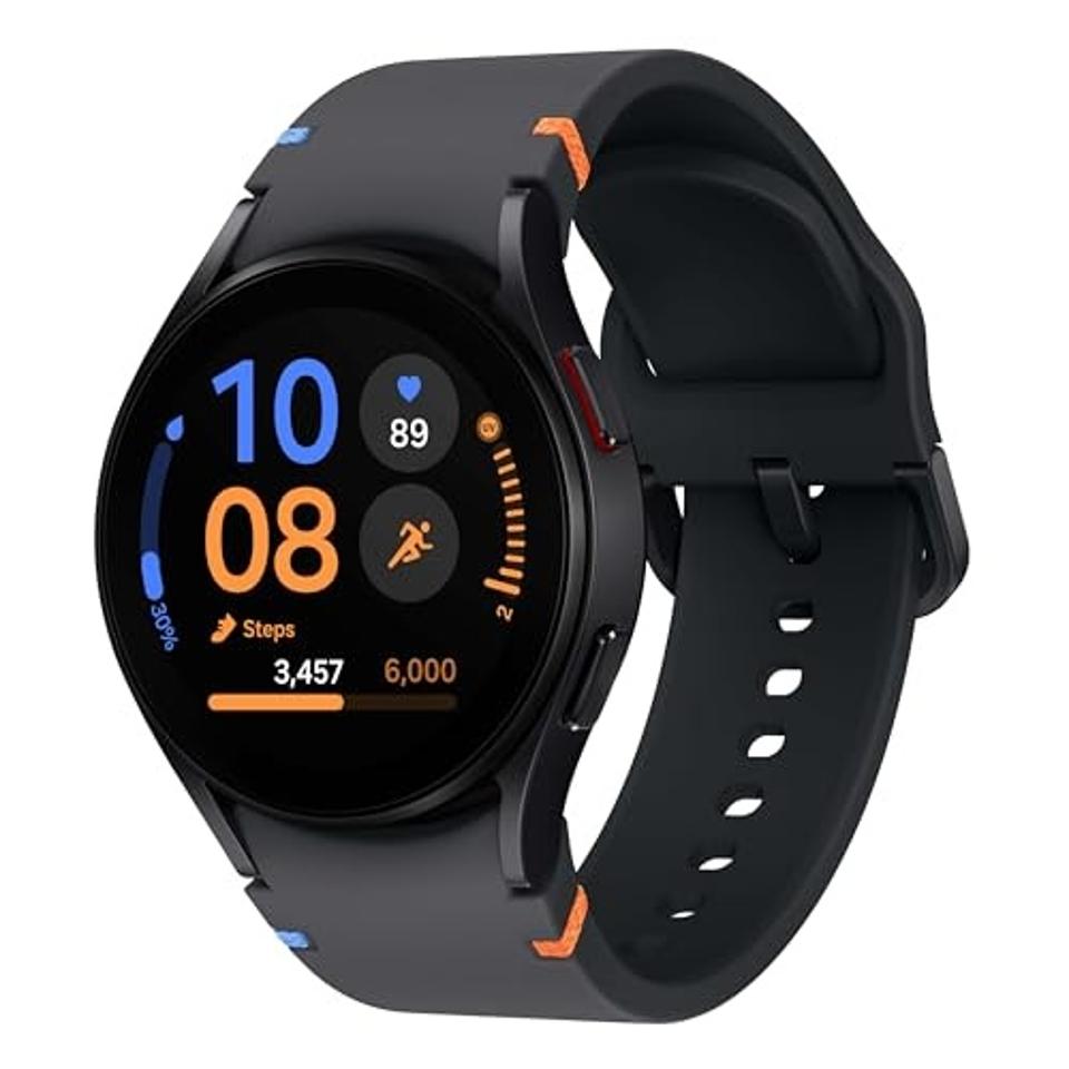 Samsung Galaxy Watch FE in black on a white background