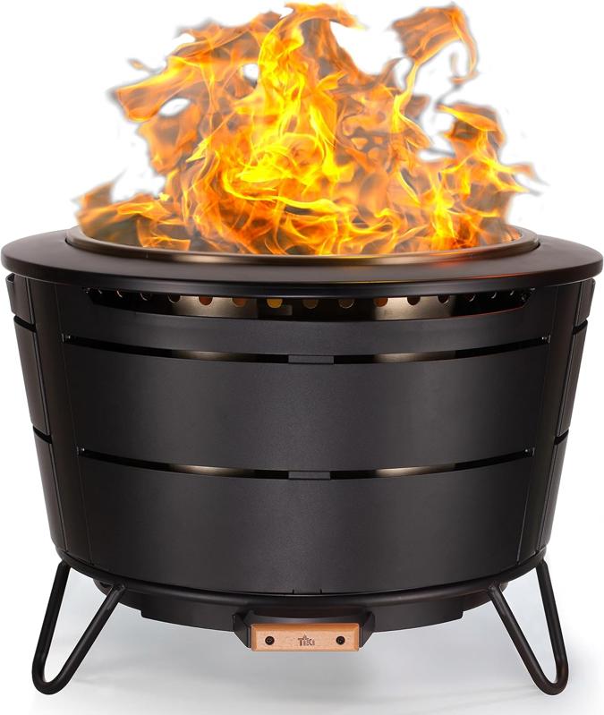 Tiki Smokeless Patio Fire Pit on a white background.