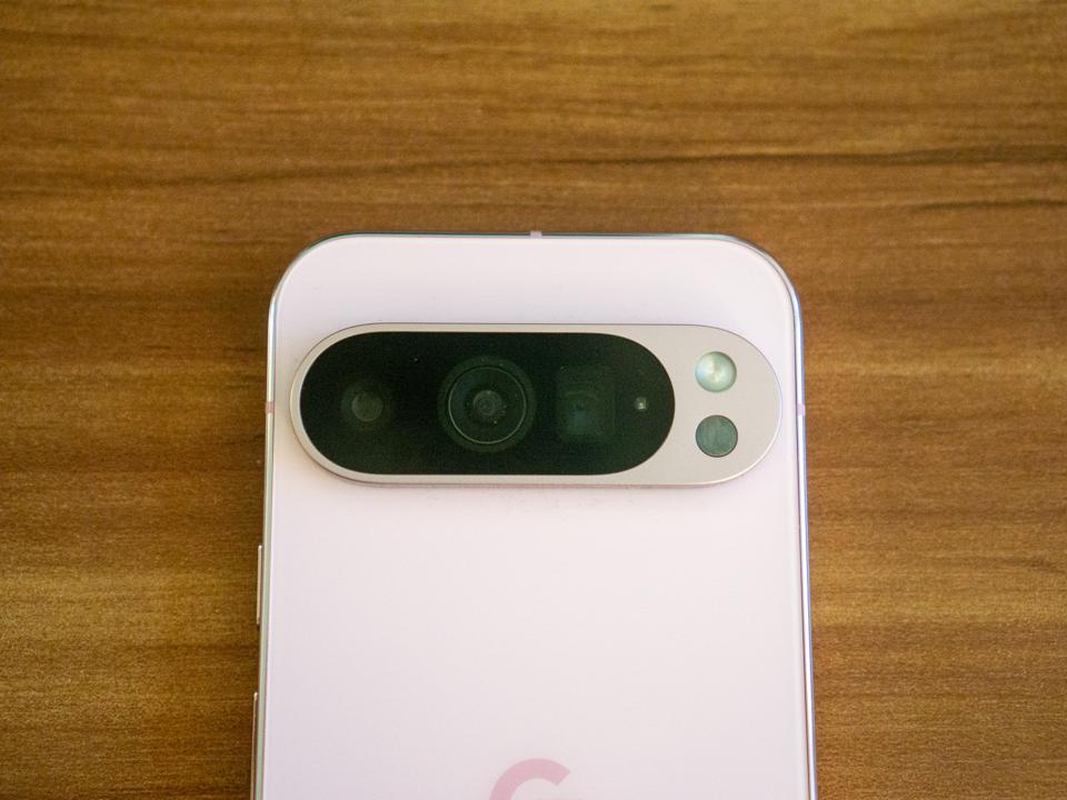 A close-up of the camera set on the Google Pixel 9 Pro