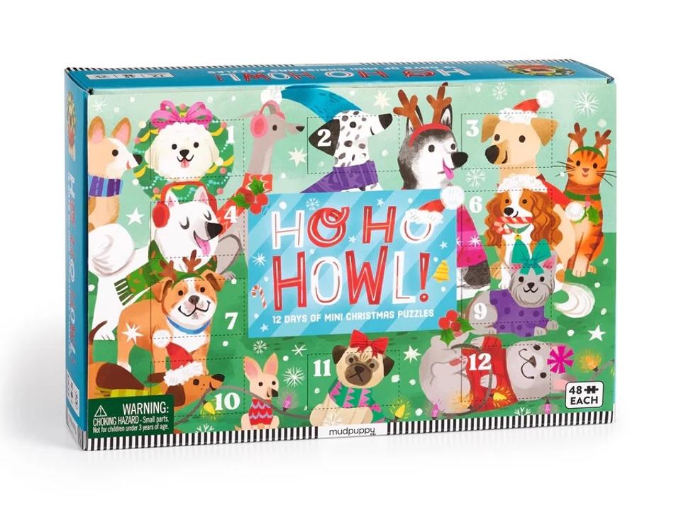 Mudpuppy Ho Ho Howl! Countdown Puzzle Set on white background