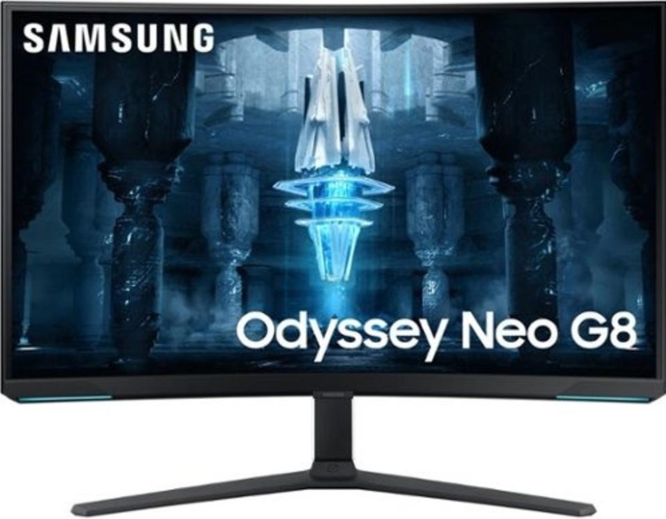 Samsung Odyssey G8 Neo monitor on a white background