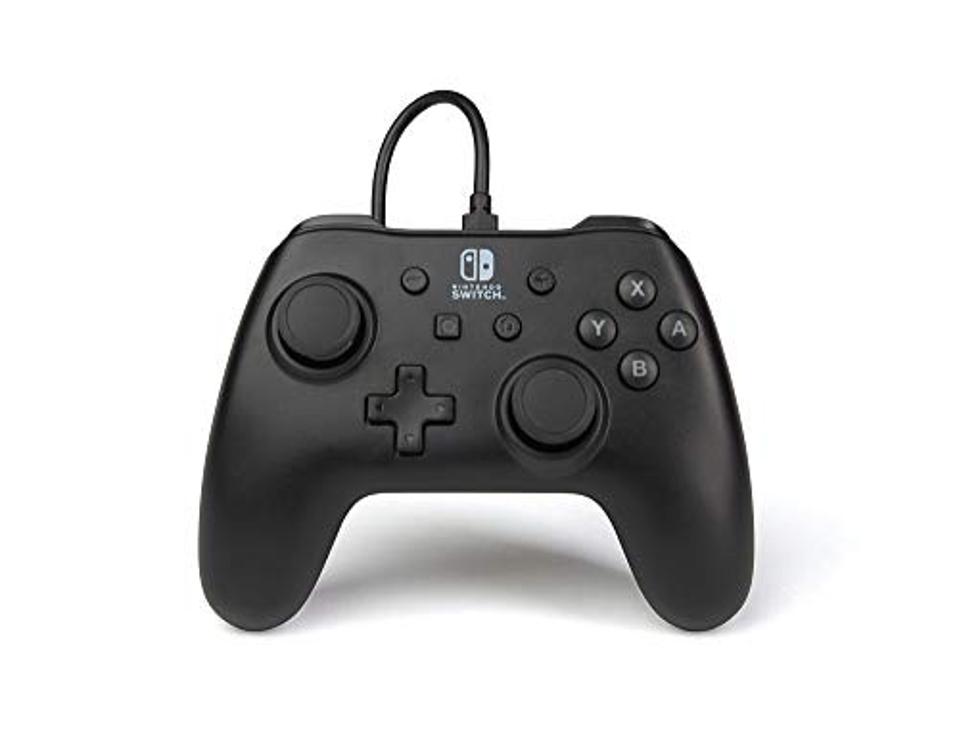 PowerA Nintendo Switch Wired Controller in black on a white background