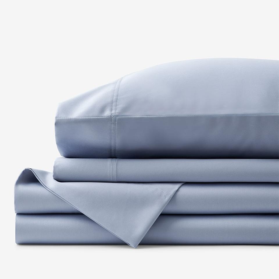 The Legends Hotel Deep Pocket Bed Sheet Set in dark blue against a plain background. 