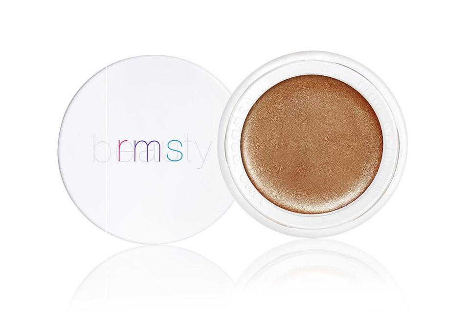 Small pot of cream shimmer bronzer with branded lid