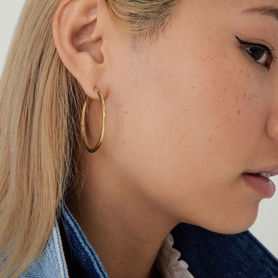 Mejuri gold tube oversized hoop earrings