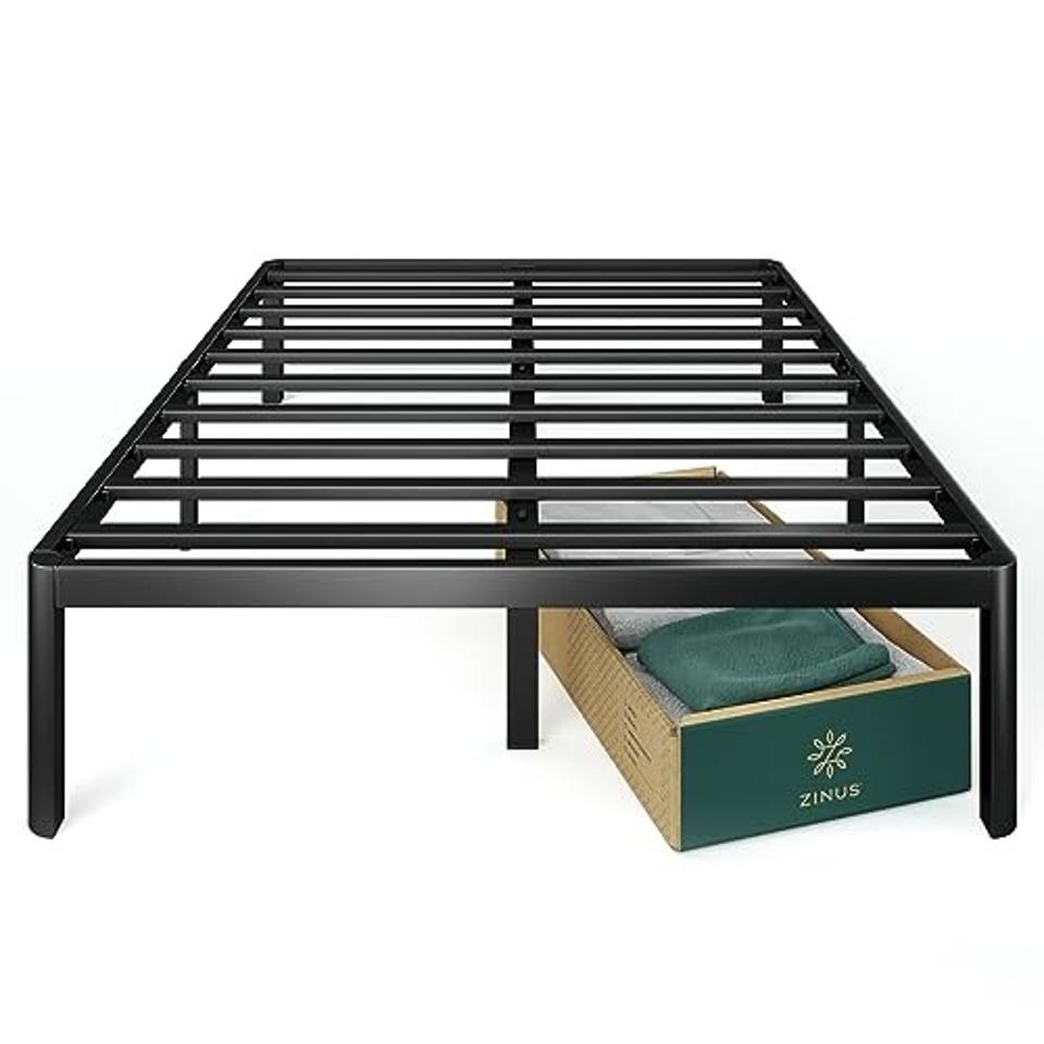 product shot of a black Zinus Van 16 Inch Metal Platform Bed Frame 