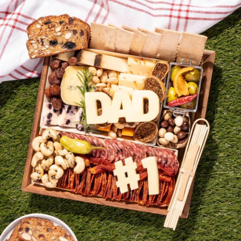 Boarderie Father's Day Cheese & Charcuterie Board on a white table