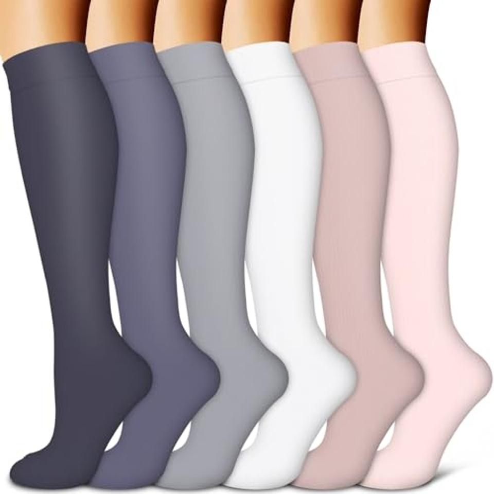 BLUEENJOY Copper Compression Socks for Women & Men (6 pairs)