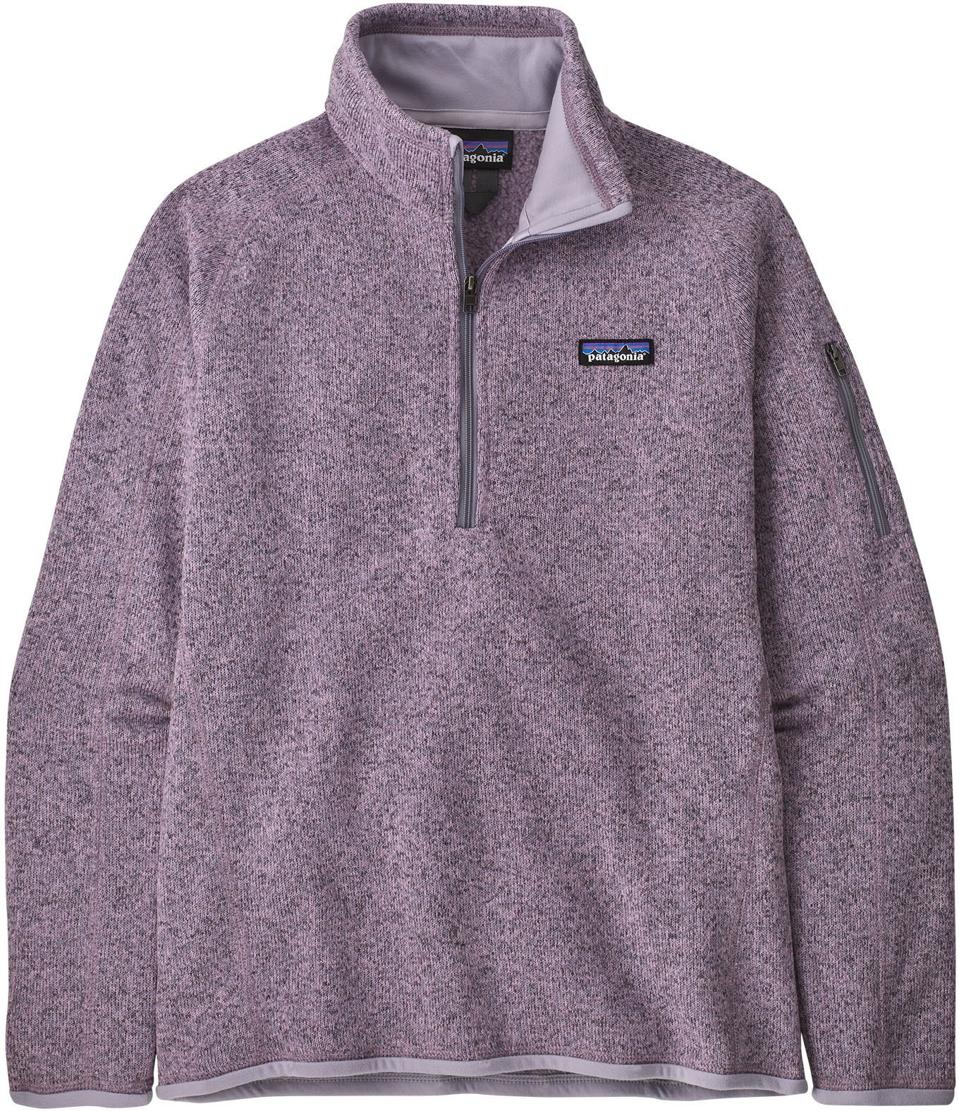 Product shot of a Mauve Better Sweater Quarter-Zip Fleece Pullover.