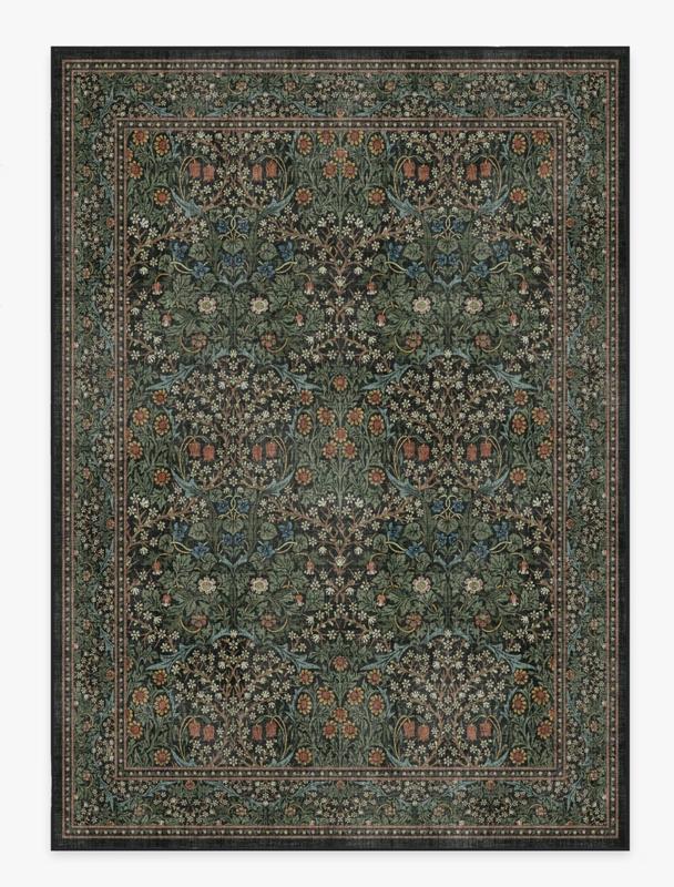 Ruggable Morris & Co. Blackthorn Forest Green Rug (5 x 7 Feet)