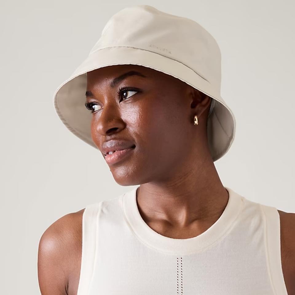 Athleta Water-Resistant Bucket Hat on a white background.