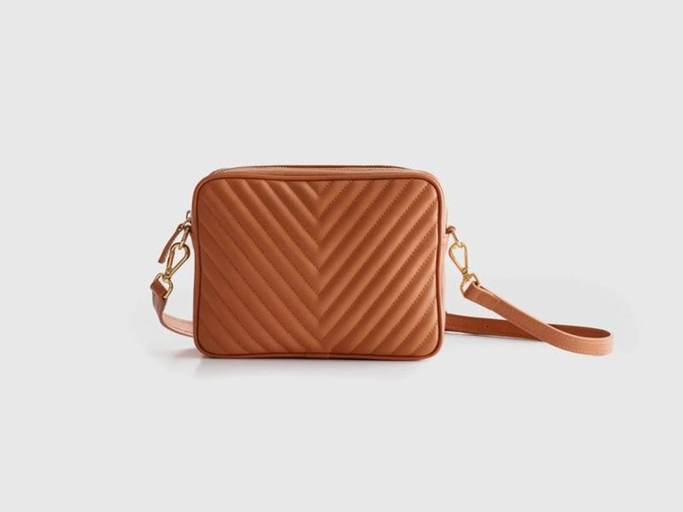 Italian Leather Quilted Crossbody Bag