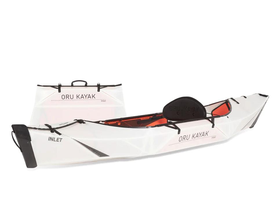 An Oru folding kayak and its carry bag