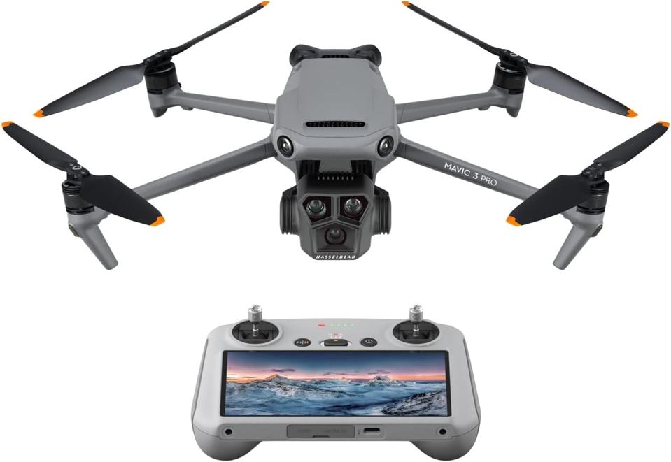 DJI Mavic 3 and controller on a white background