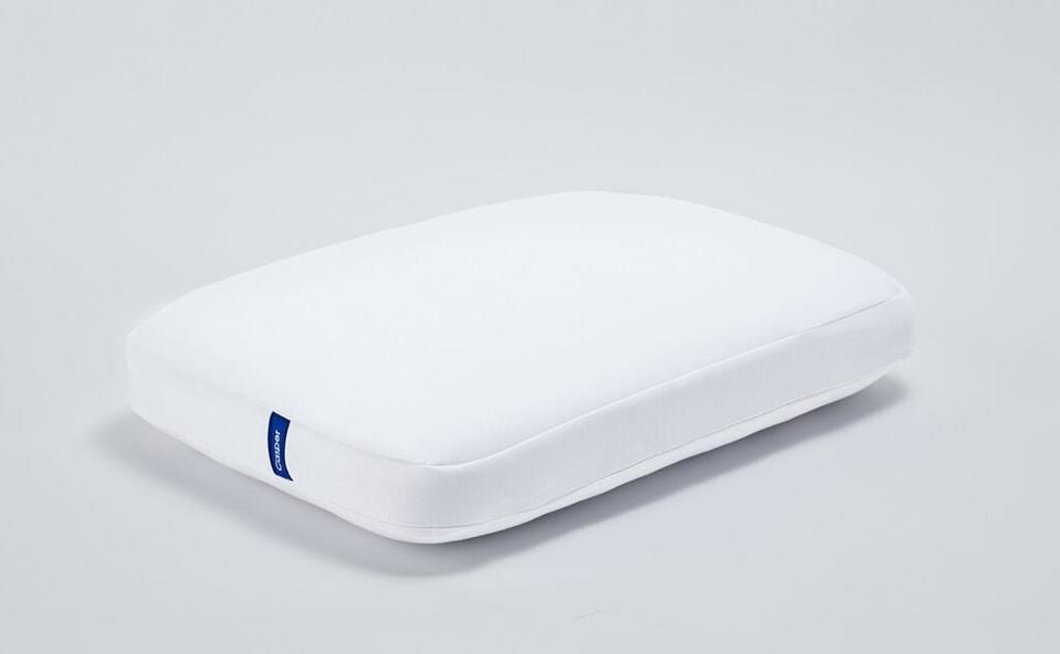 A Casper Foam Pillow with Snow Technology on a gray background