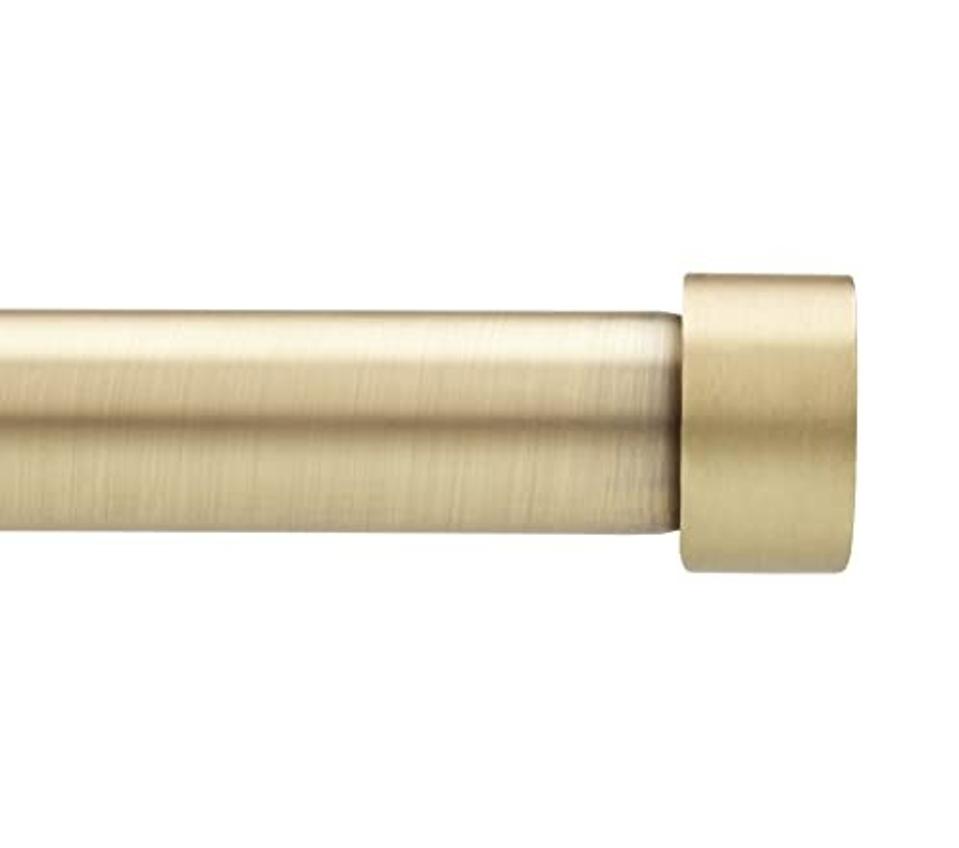 Umbra Cappa Curtain Rod, Includes 2 Matching Finials, Brackets & Hardware, 66 to 120-Inches, Gold