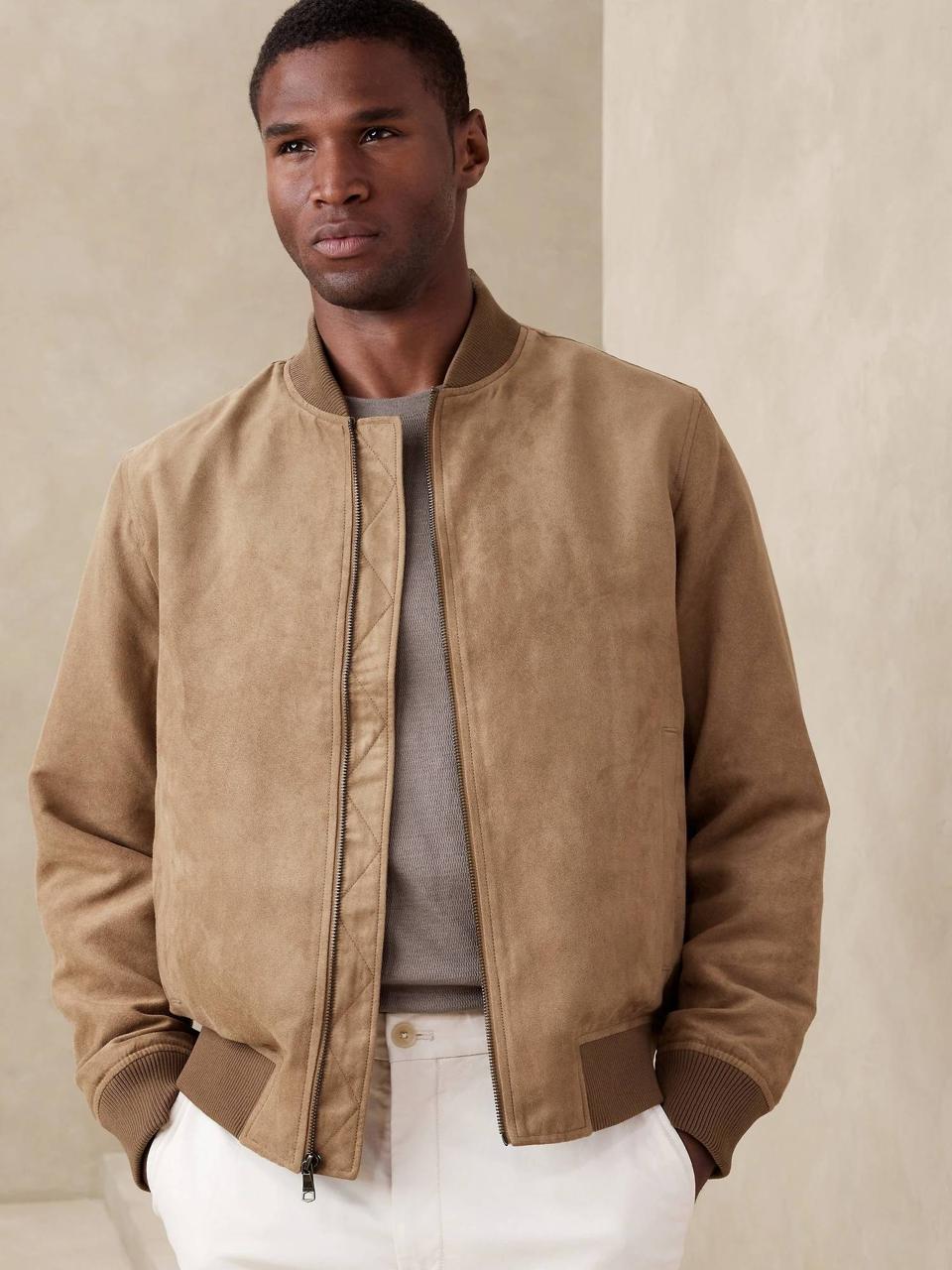 Banana Republic Vegan Suede Bomber