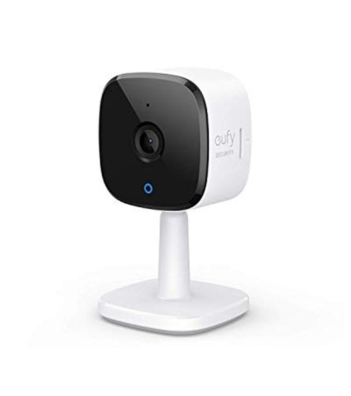 Product shot of a white eufy Security 2K Indoor Cam.