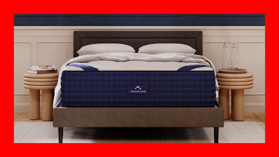 DreamCloud mattress on a bed.