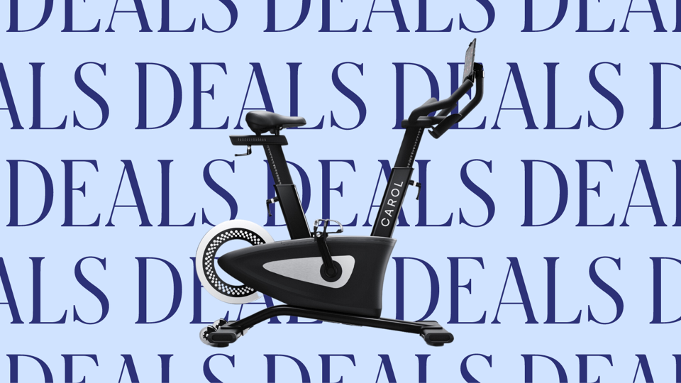 The Carol Bike against a light blue and dark blue Deals banner 