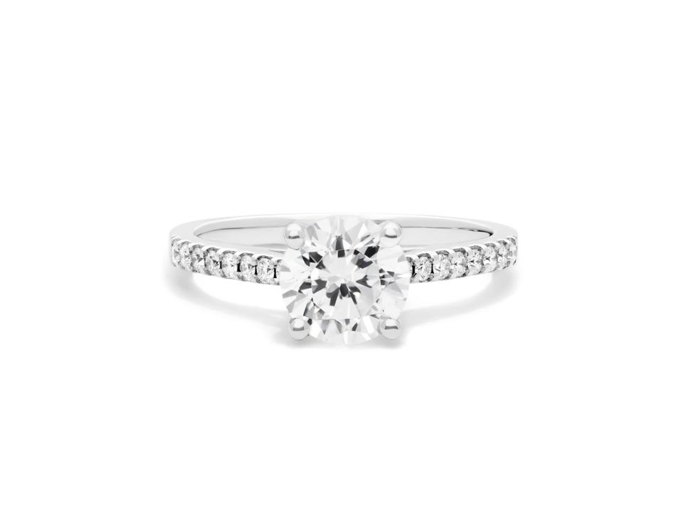 James Allen Petite Pavé Cathedral engagement ring 