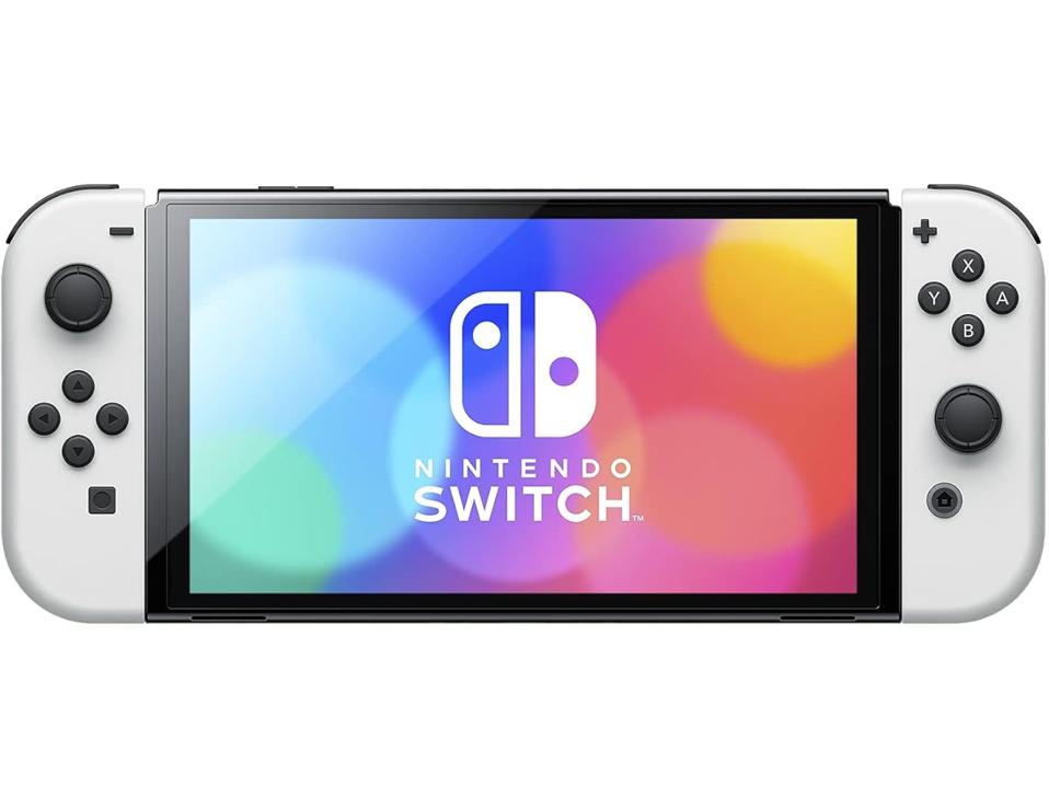 Nintendo Switch OLED on a white background