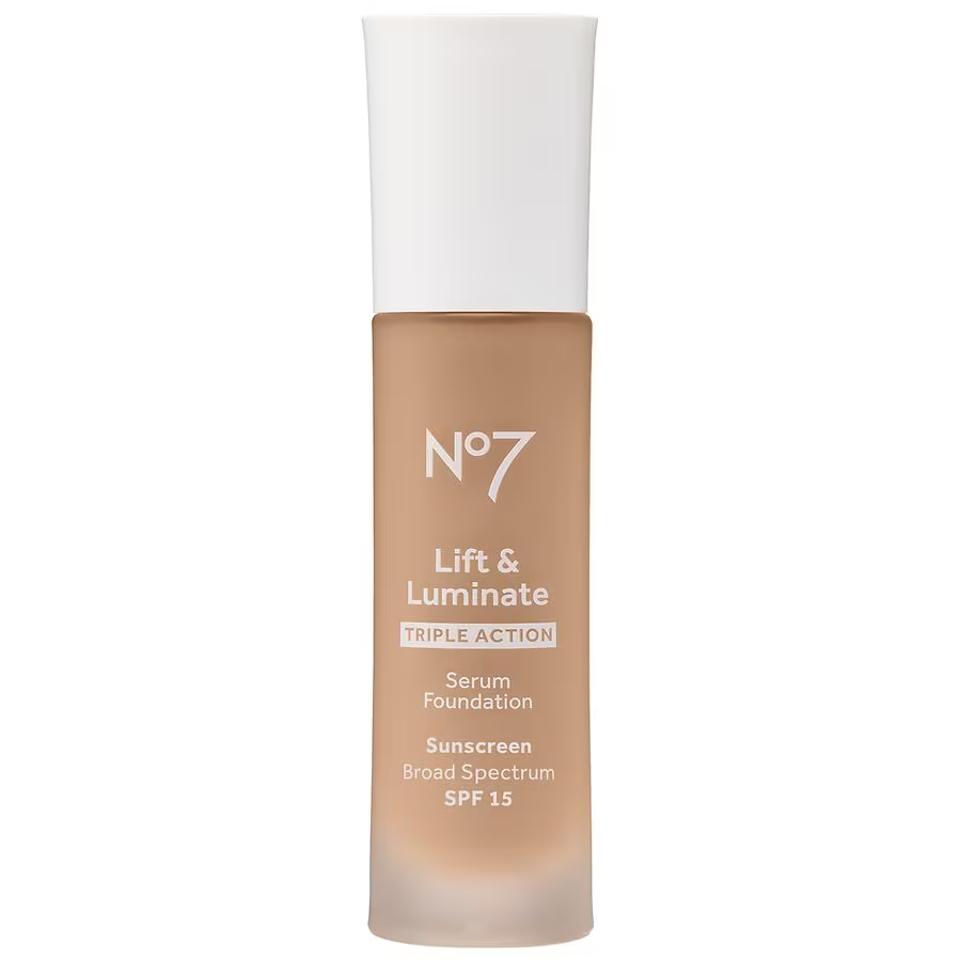 No7 Lift And Luminate Triple Action Serum Foundation on a white background.