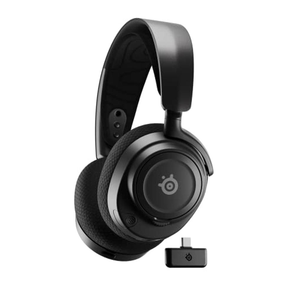 Steelseries Arctis Nova 7 Wireless gaming headset in black on a white background