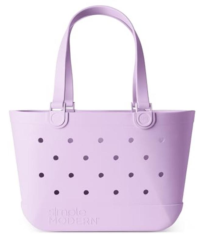 Simple Modern Rubber Beach Bag in Electric Lavender